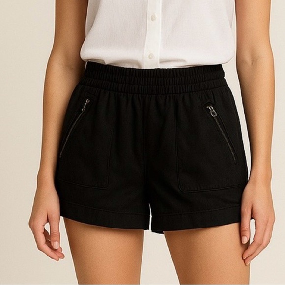 Alice + Olivia Britney High-Waist Patch Pocket Shorts size L - Picture 1 of 6